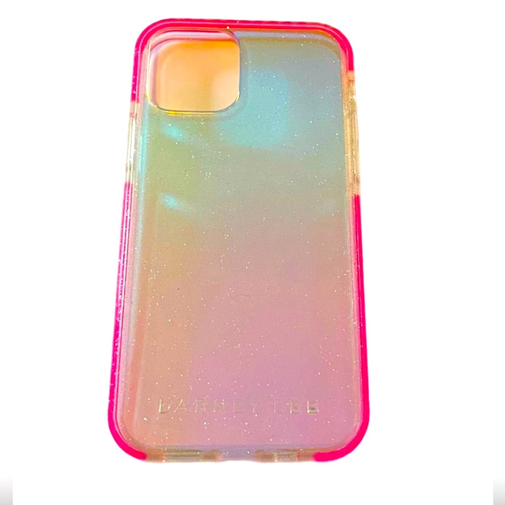 Barney Lee I-Phone 12 Case Clear Glitter Pink Barbiecore Feminine Girly